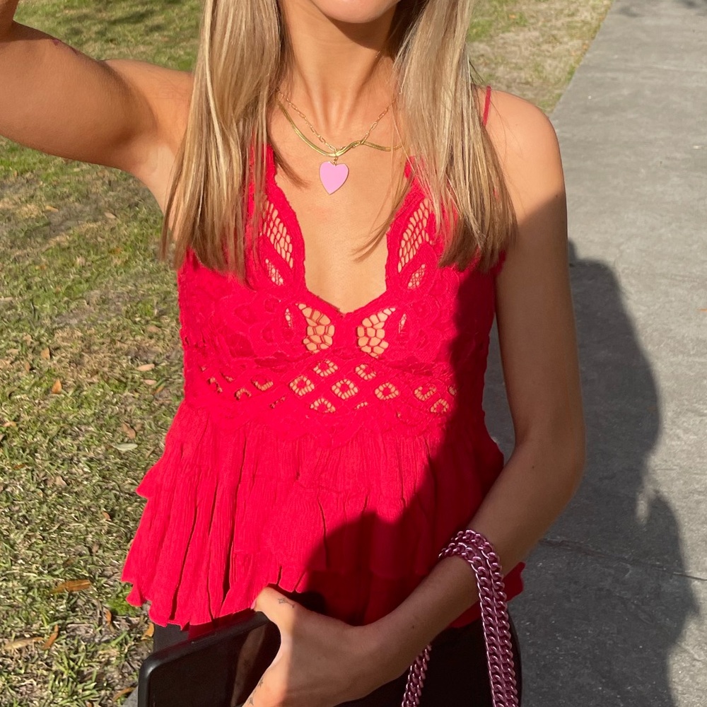 RED free people ADELLA CAMI